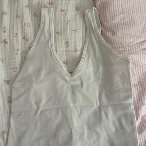 Chic White Ribbed Tank Top